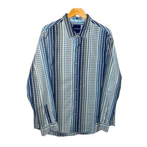 Tommy Bahama Mens Blue XL Camp Shirt Long Sleeve Button Up Party Beach Preppy